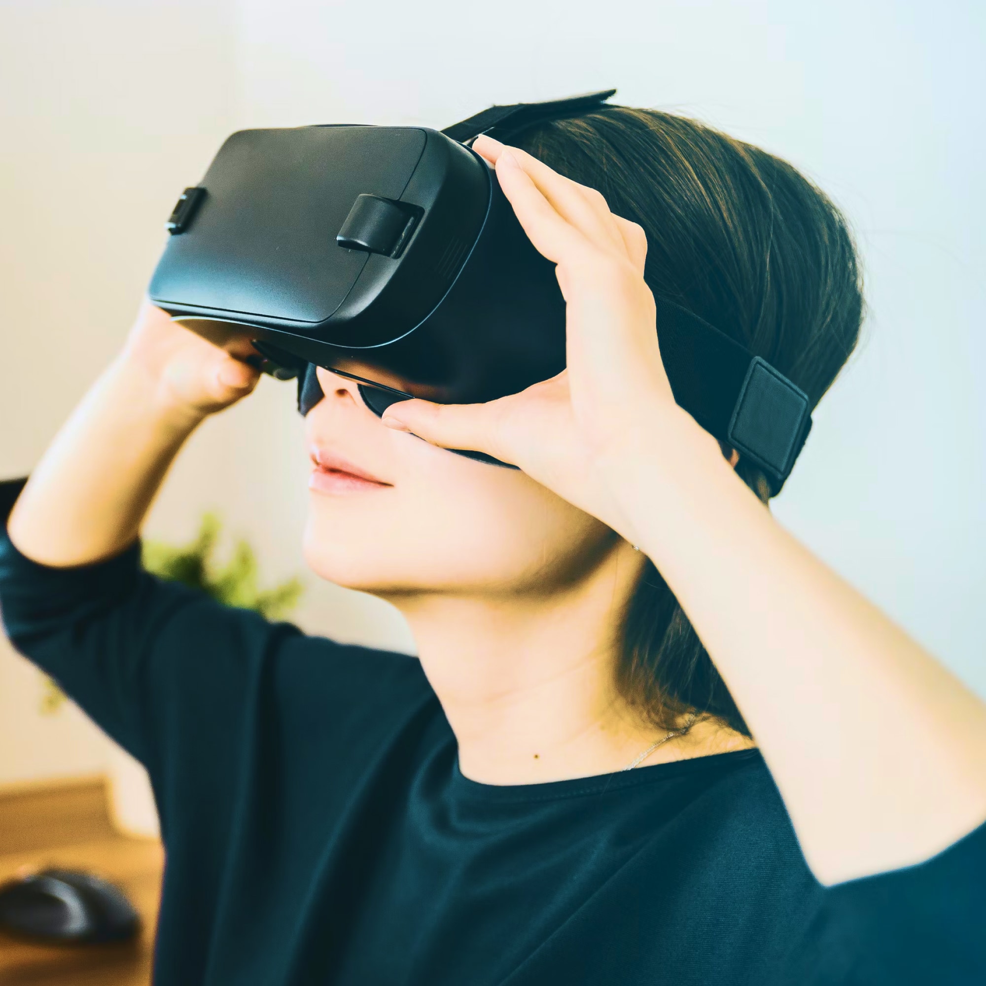 Student holding skateboard