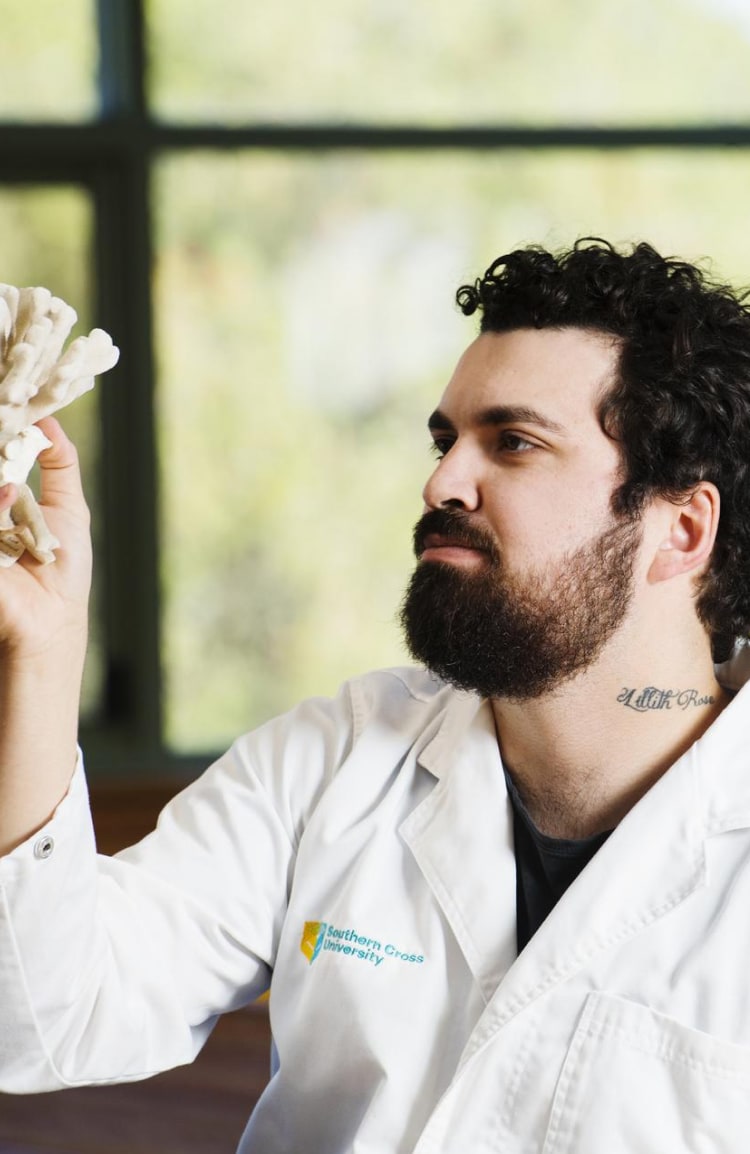 Student looking at corel